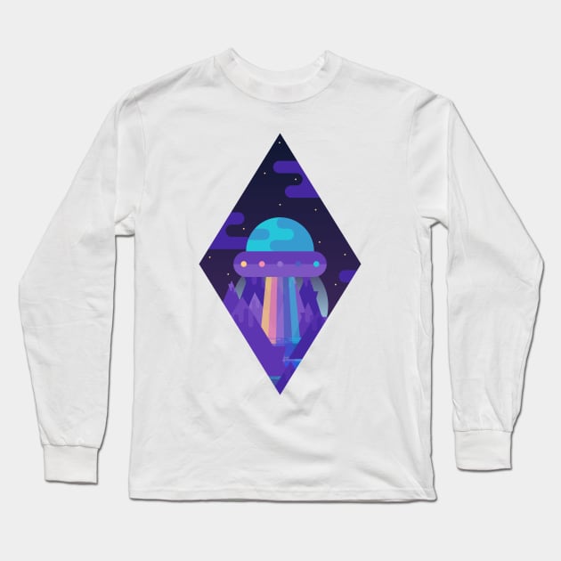 ROYGBIV Flying-Saucer Long Sleeve T-Shirt by BadOdds